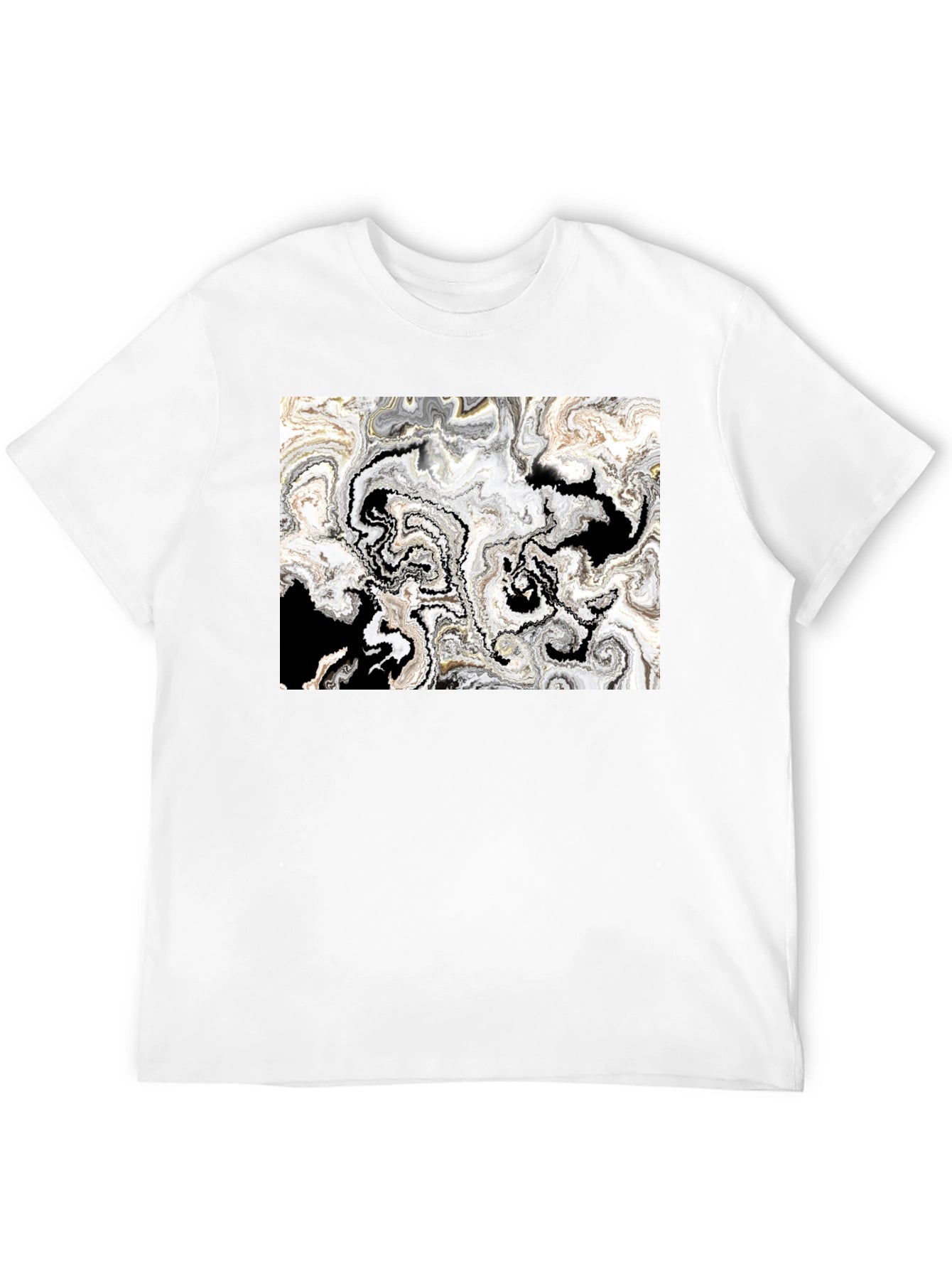 Abstract Art Graphic Tee - Black Cotton T-Shirt