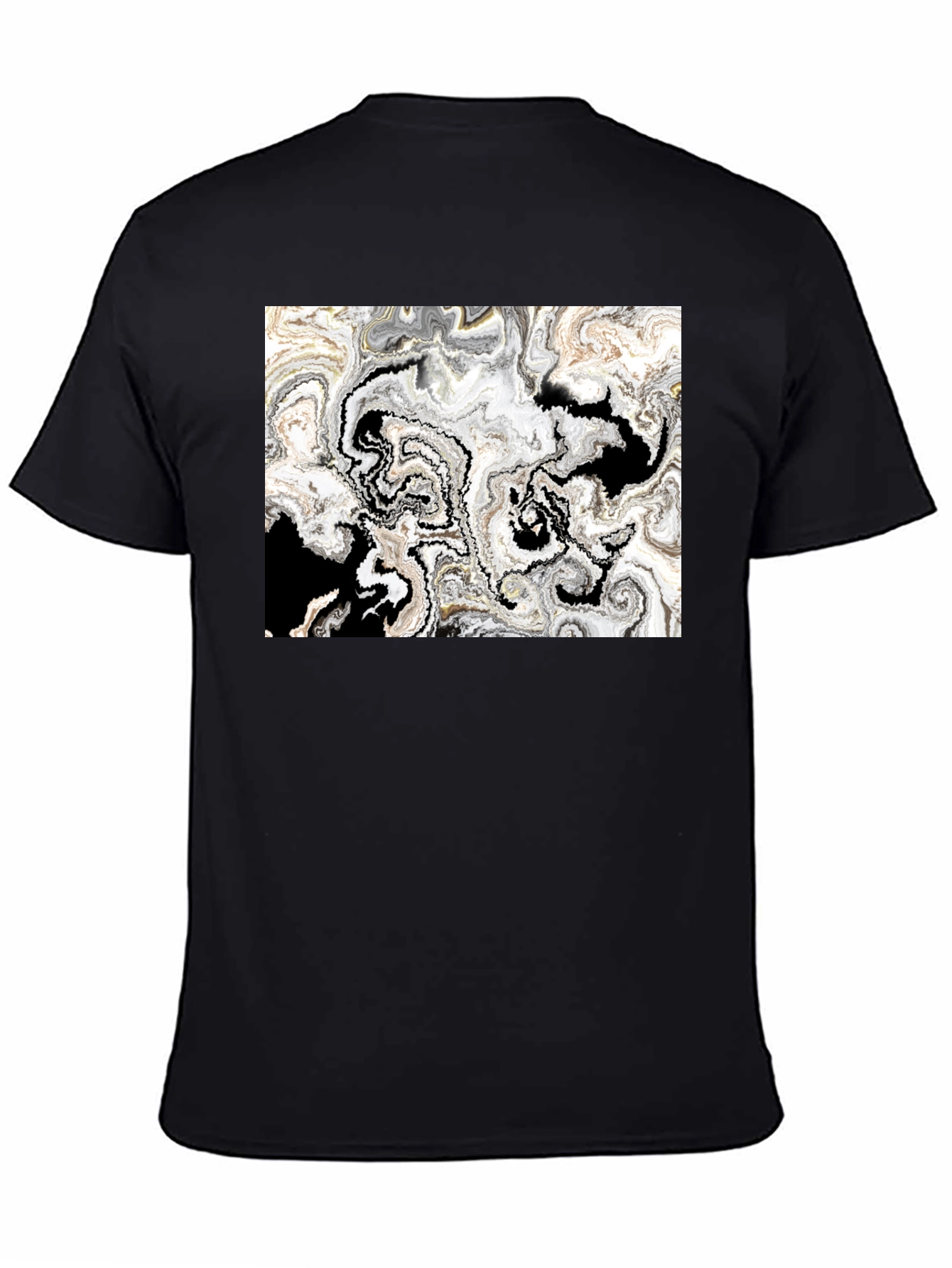 Abstract Art Graphic Tee - Black Cotton T-Shirt