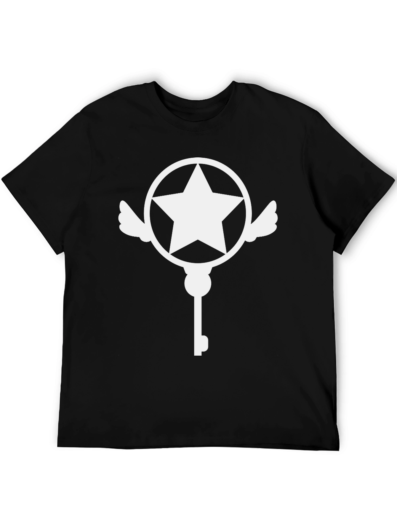 Star Key Graphic Tee - Stylish Black T-Shirt
