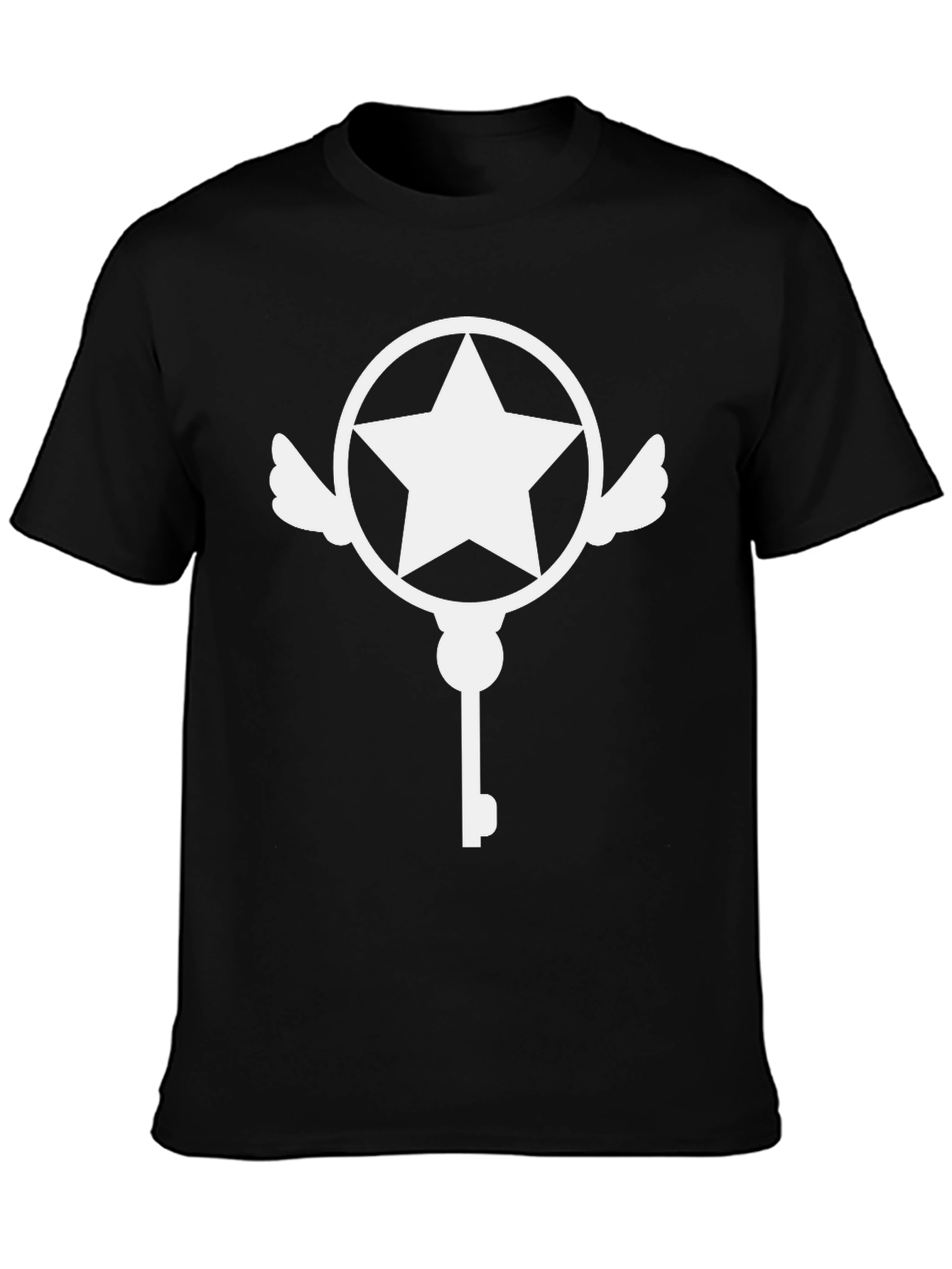 Star Key Graphic Tee - Stylish Black T-Shirt