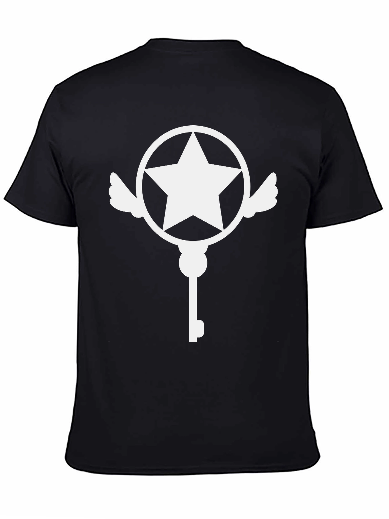 Star Key Graphic Tee - Stylish Black T-Shirt