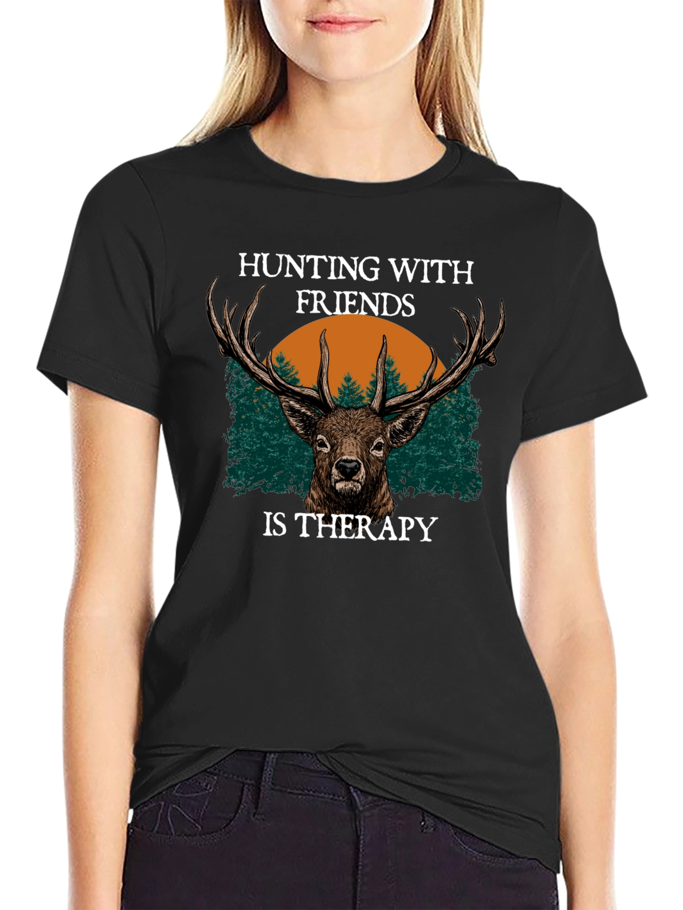 Hunting with Friends Therapy Graphic T-Shirt