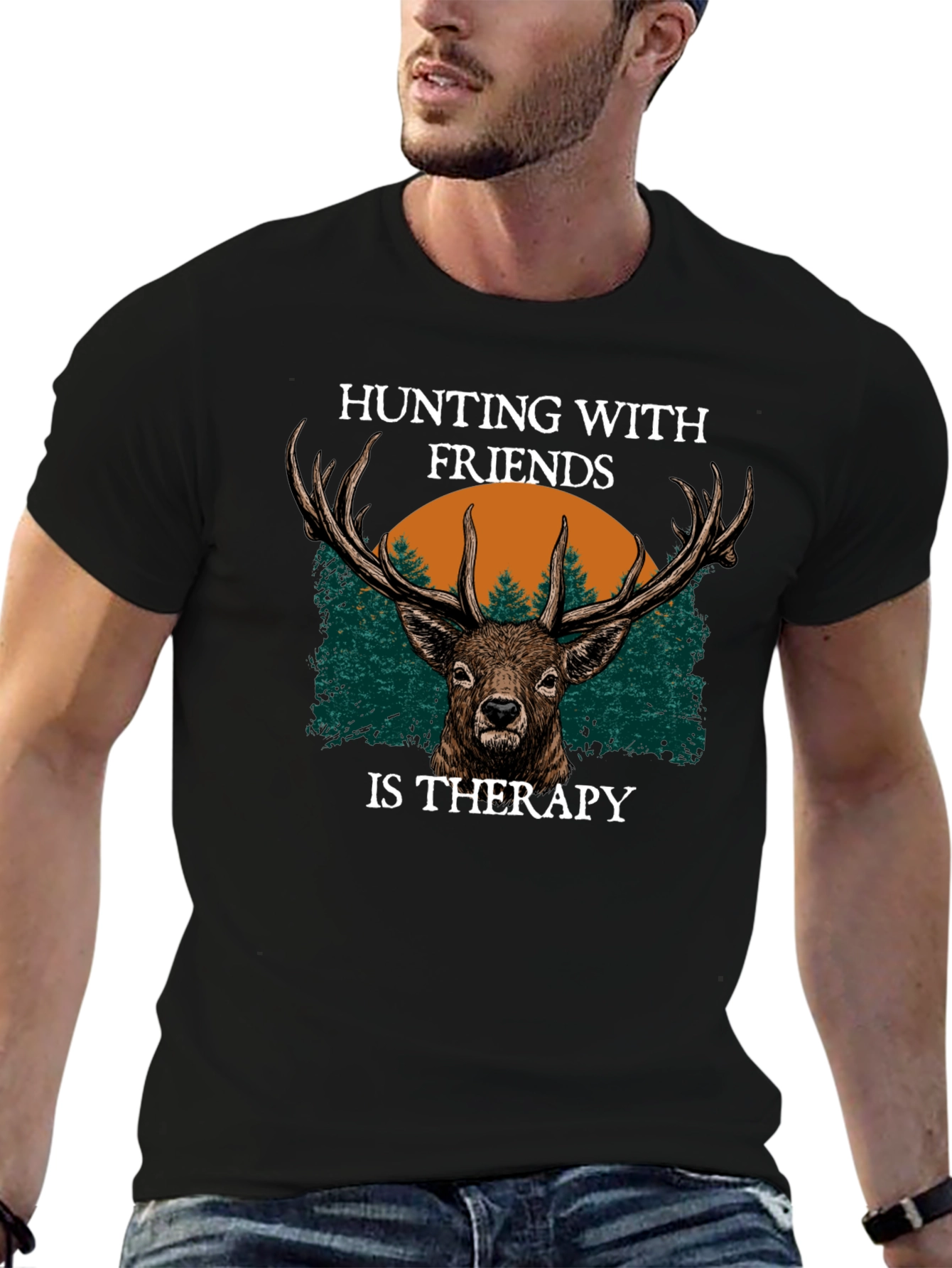 Hunting with Friends Therapy Graphic T-Shirt