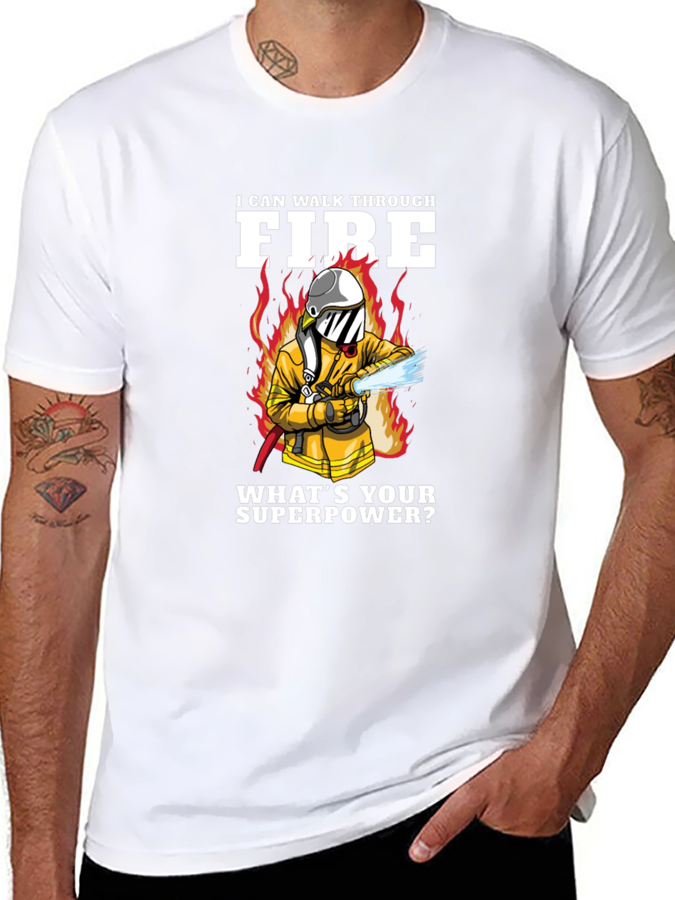 Firefighter Superpower Graphic T-Shirt