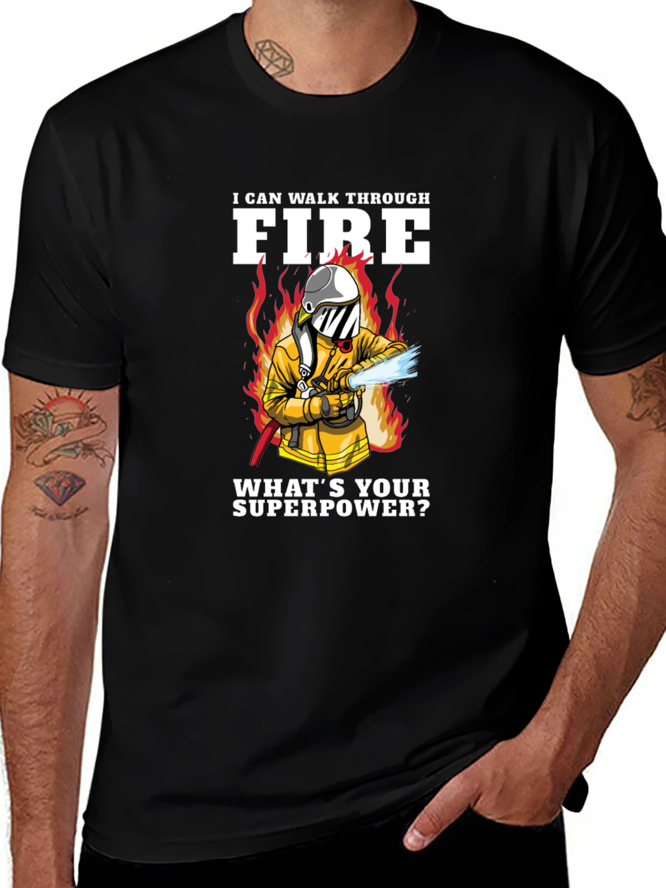 Firefighter Superpower Graphic T-Shirt