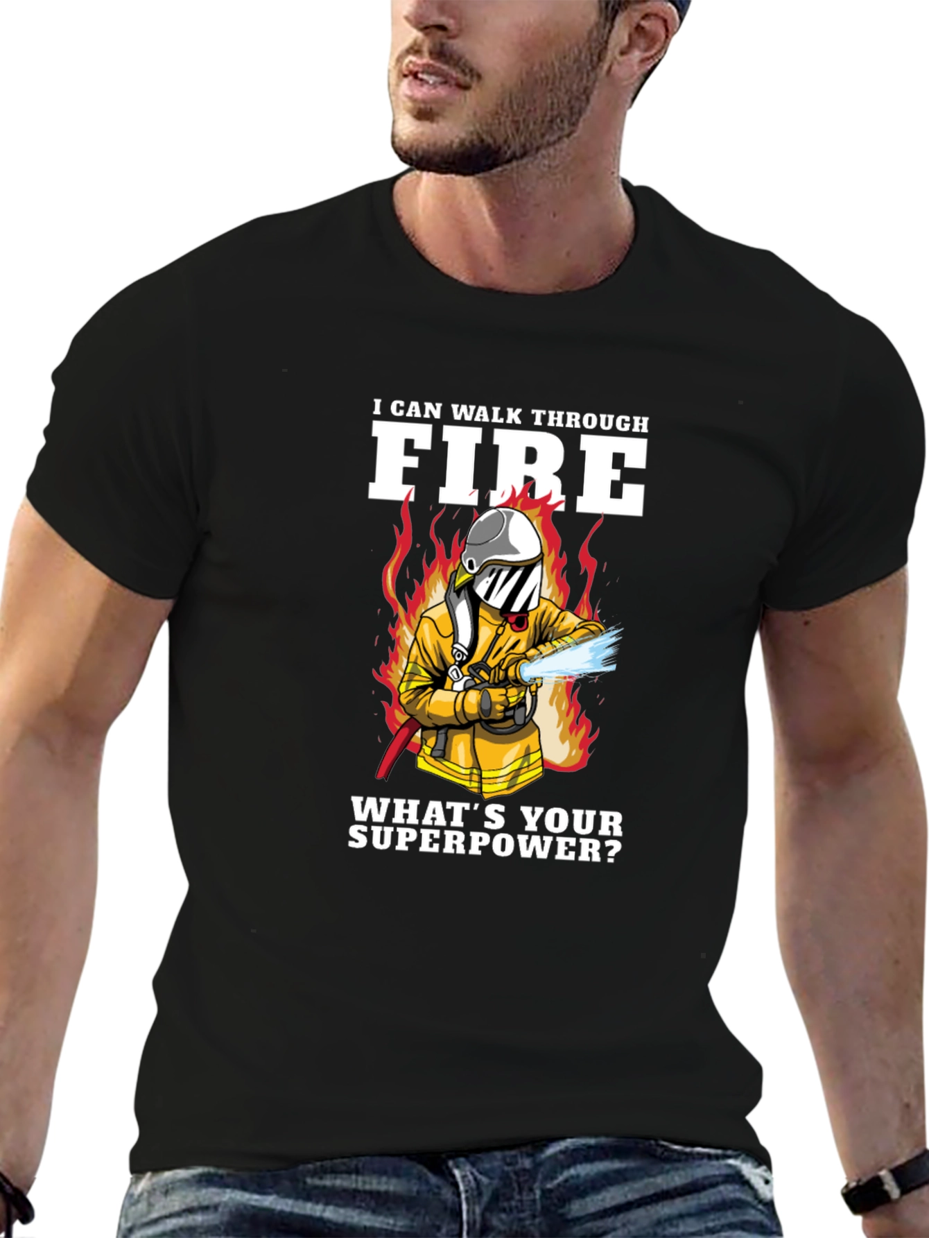 Firefighter Superpower Graphic T-Shirt