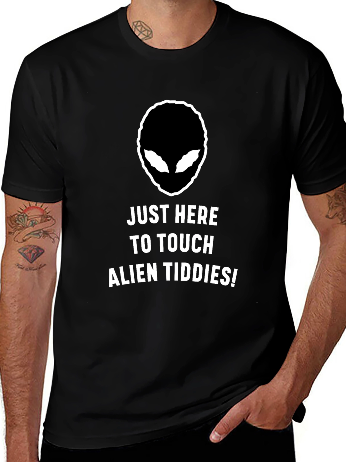Alien Tiddies Graphic Tee - Funny Novelty T-Shirt