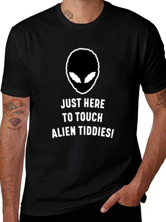 Alien Tiddies Graphic Tee - Funny Novelty T-Shirt