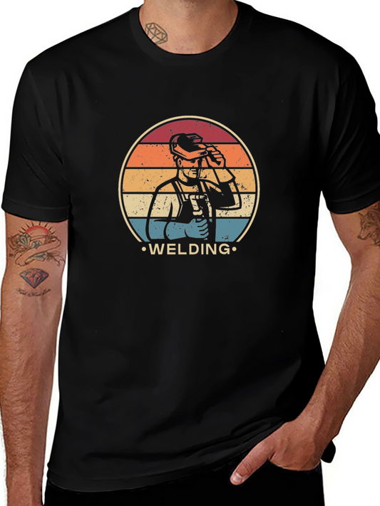 Welding Retro T-Shirt - Vintage Style Black Tee