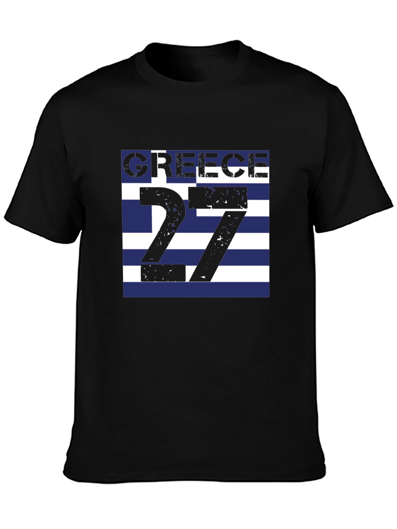 Greece Flag T-Shirt - Number 27 Greek Pride