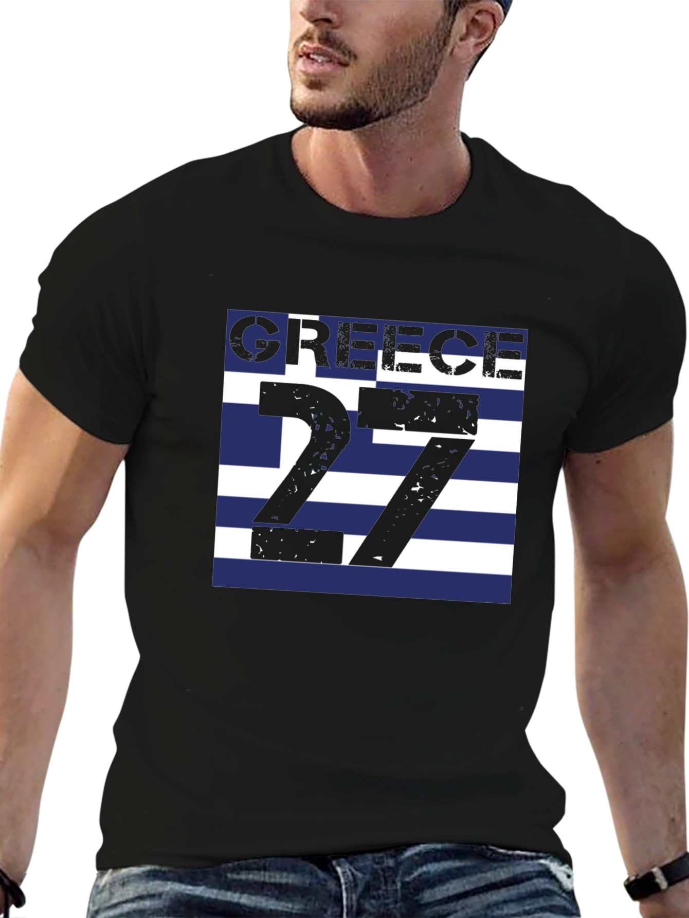 Greece Flag T-Shirt - Number 27 Greek Pride