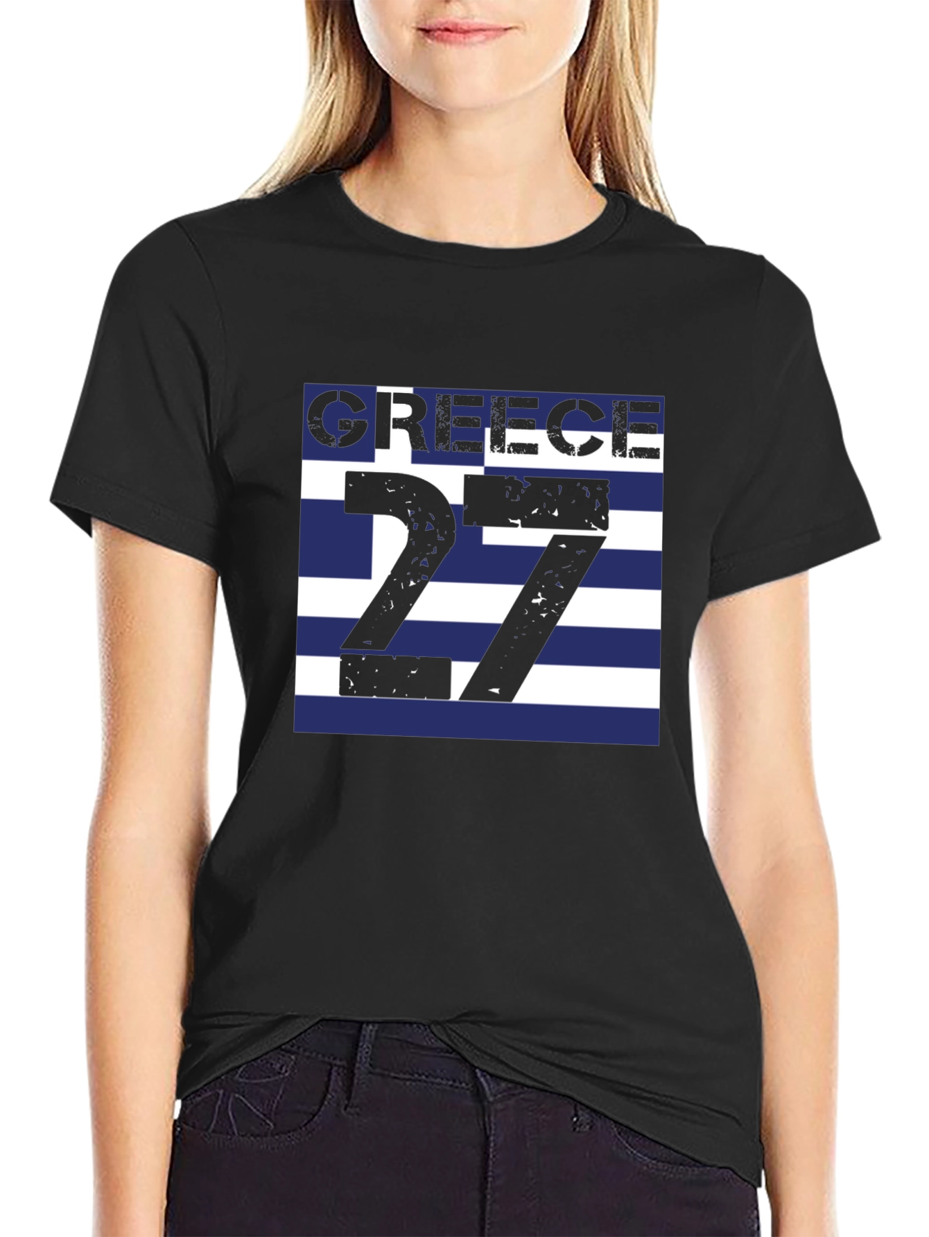 Greece Flag T-Shirt - Number 27 Greek Pride