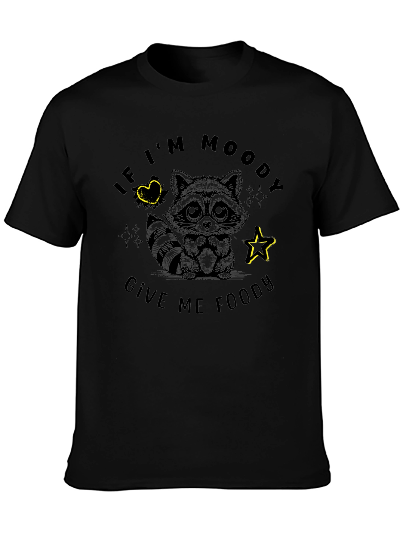 Moody Raccoon Graphic T-Shirt - Unisex Cotton Tee
