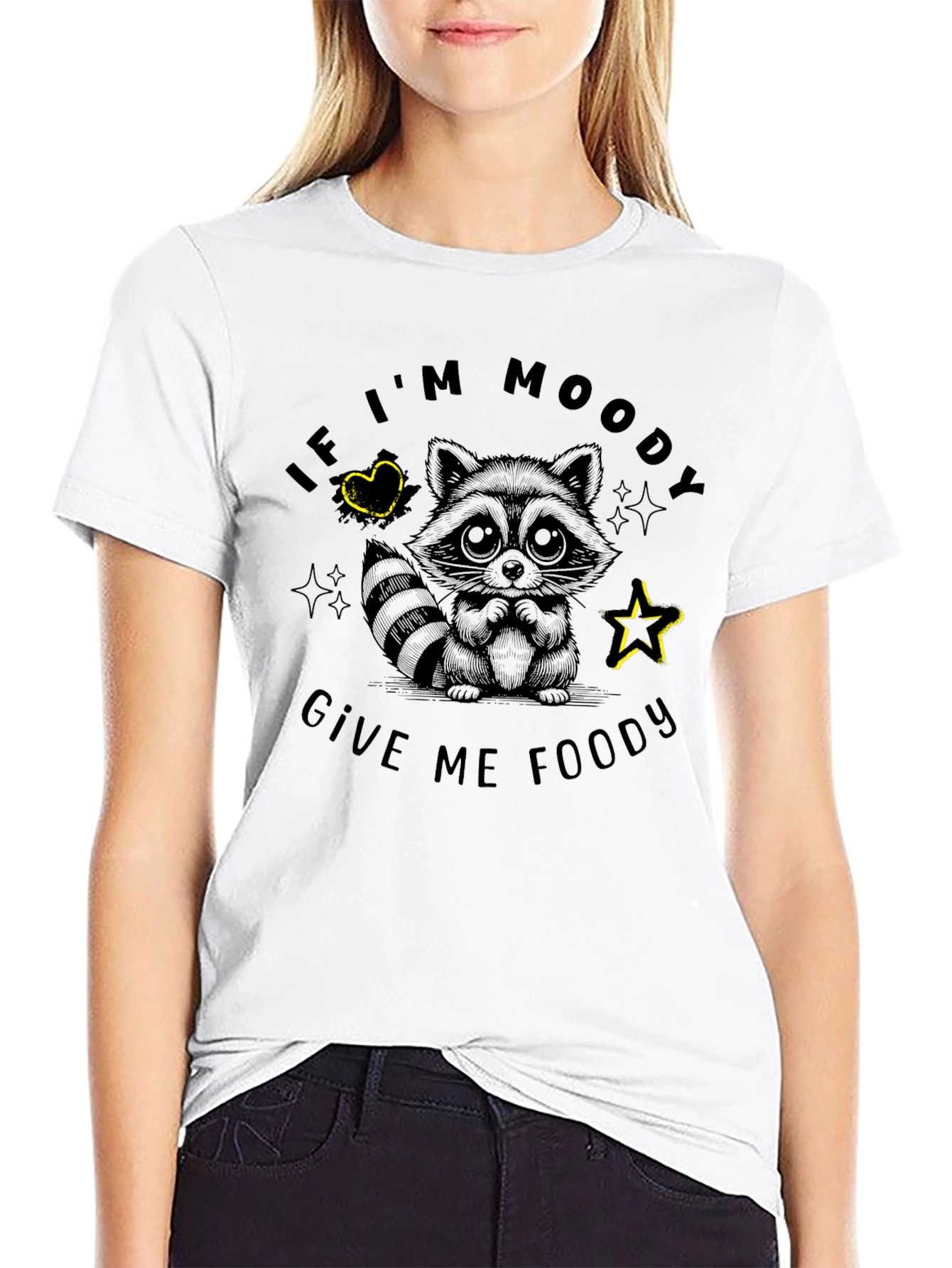 Moody Raccoon Graphic T-Shirt - Unisex Cotton Tee