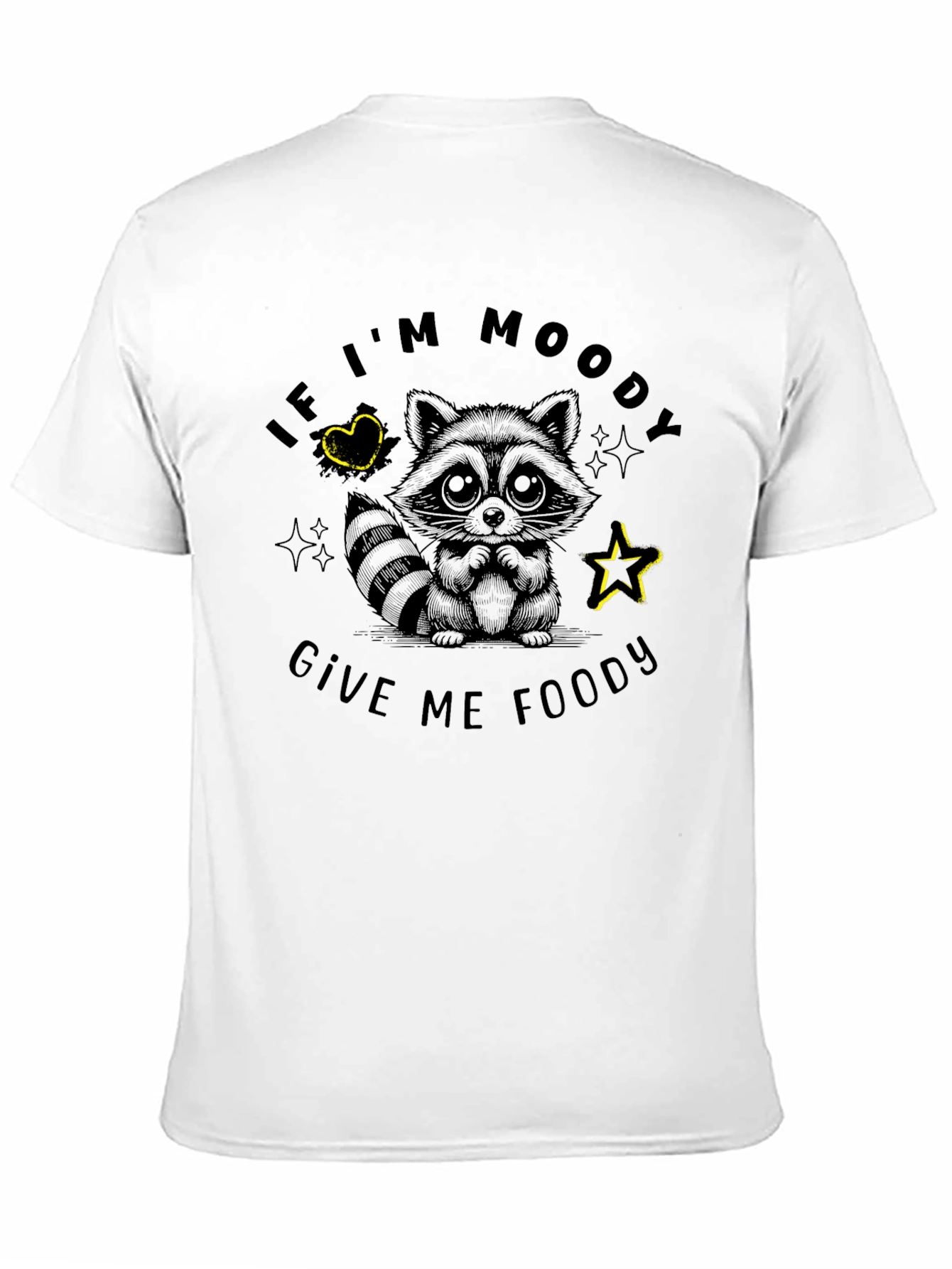 Moody Raccoon Graphic T-Shirt - Unisex Cotton Tee