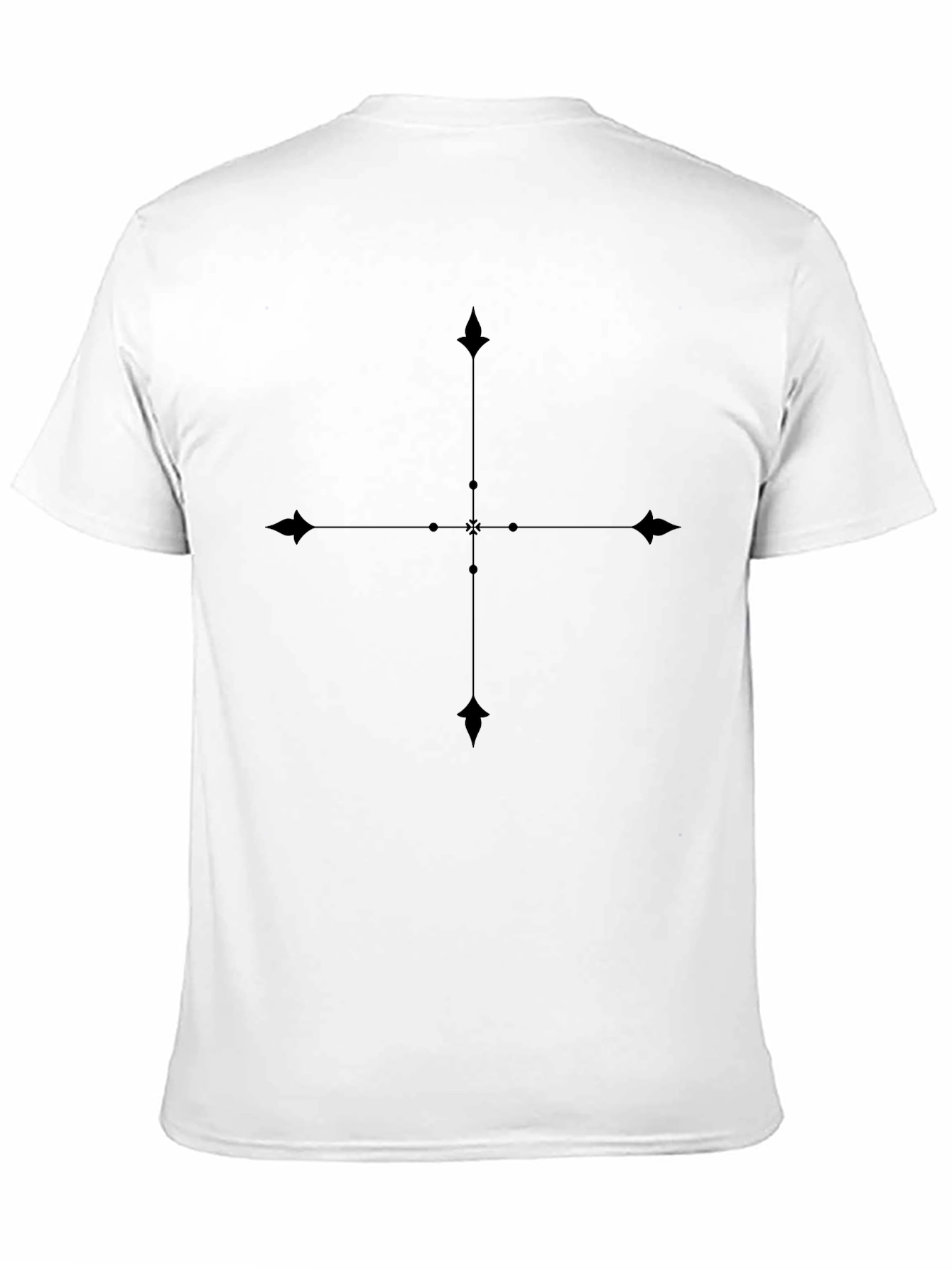 Mens Black T-Shirt with Geometric Cross Design