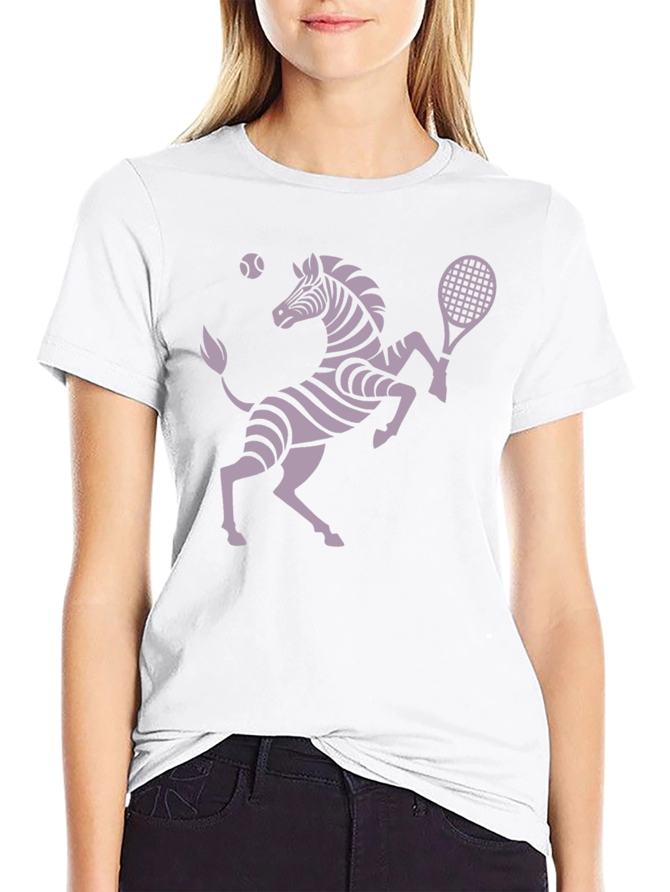 Zebra Tennis Player Graphic T-Shirt - Unique Design!