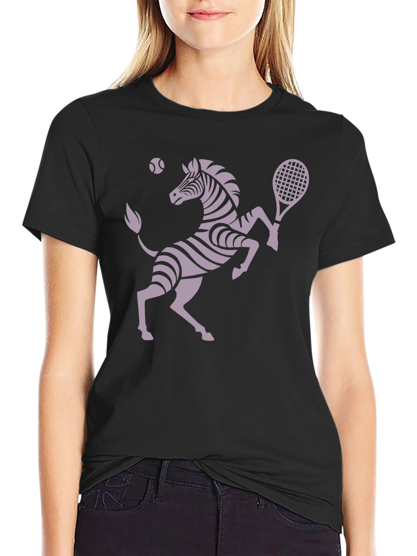 Zebra Tennis Player Graphic T-Shirt - Unique Design!