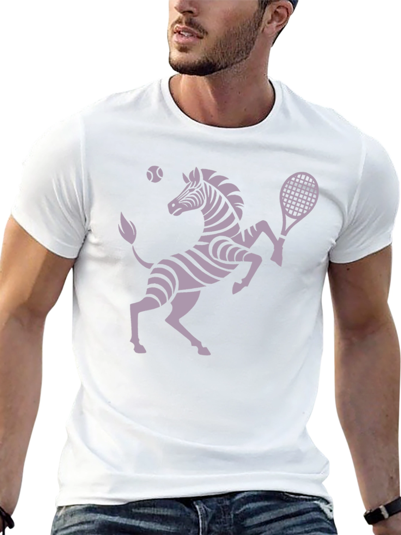 Zebra Tennis Player Graphic T-Shirt - Unique Design!