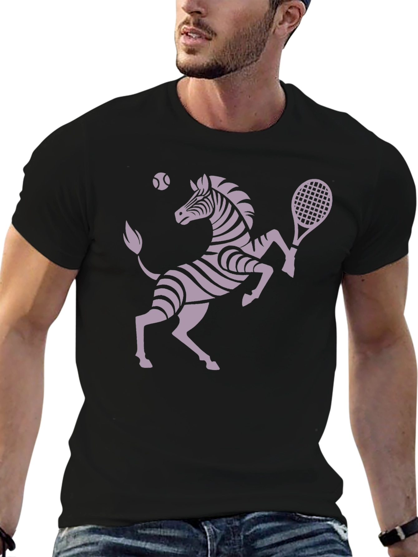 Zebra Tennis Player Graphic T-Shirt - Unique Design!
