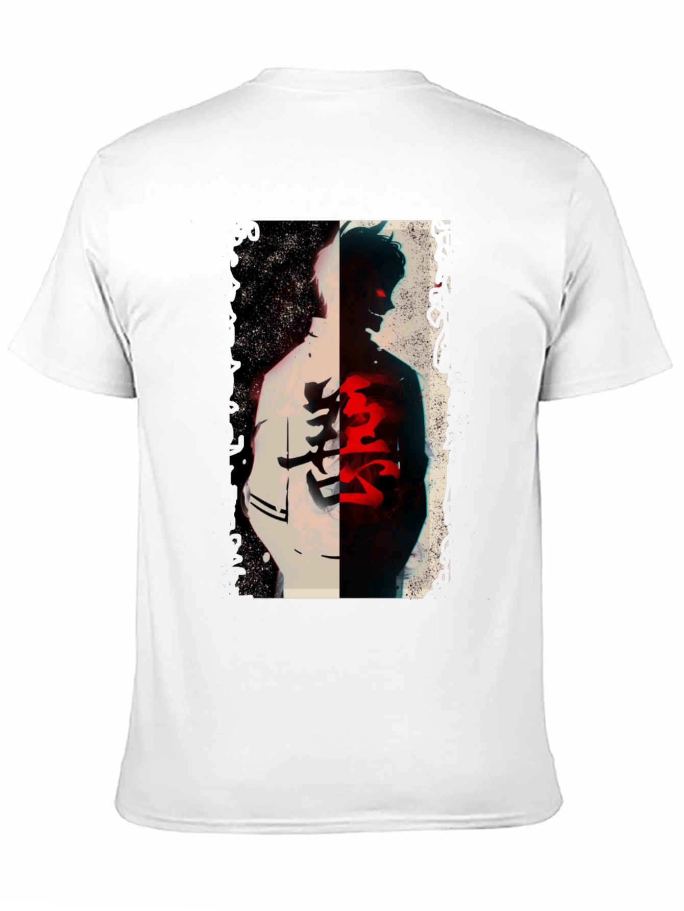 Anime Graphic Print Black T-Shirt