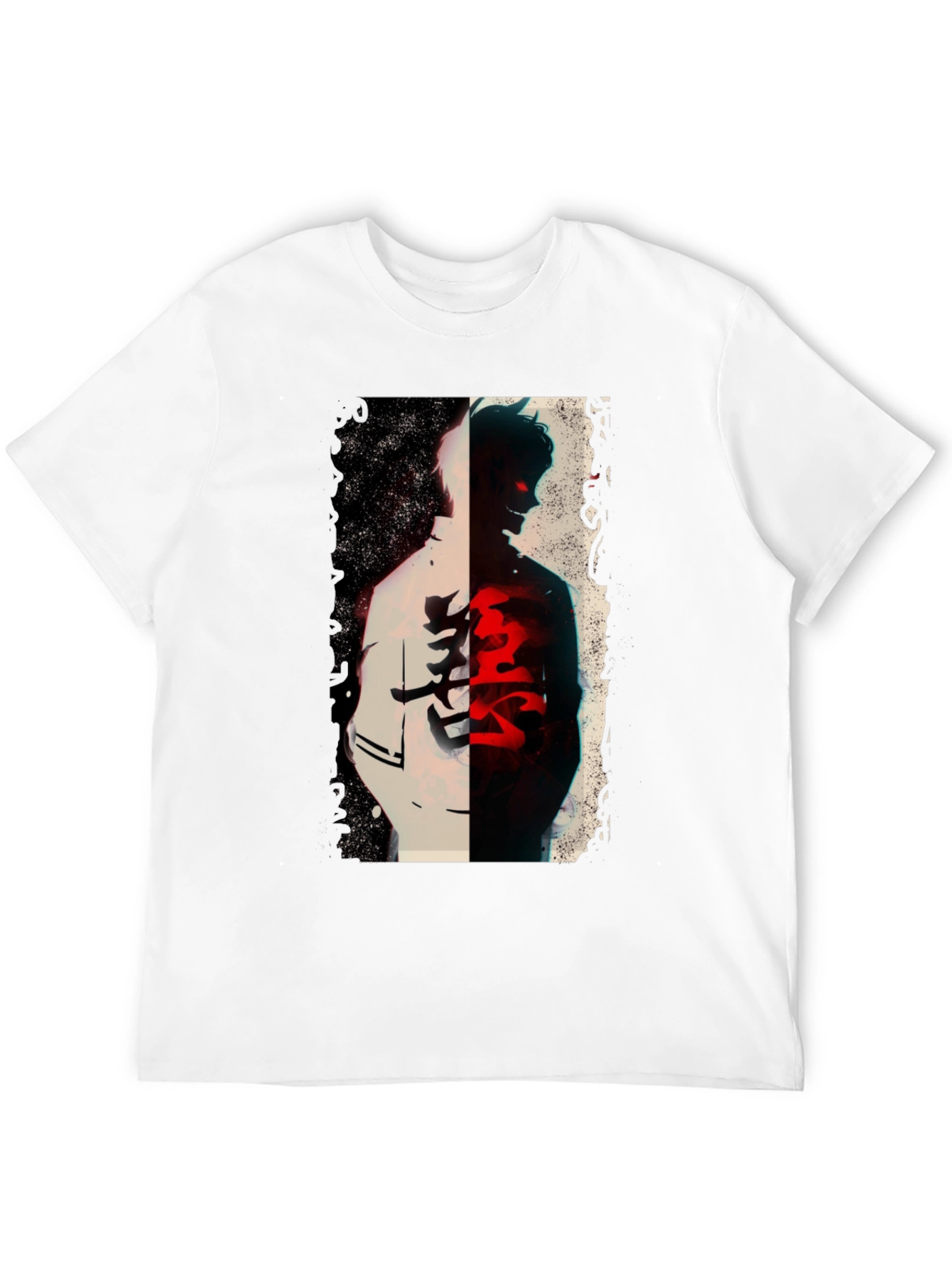 Anime Graphic Print Black T-Shirt