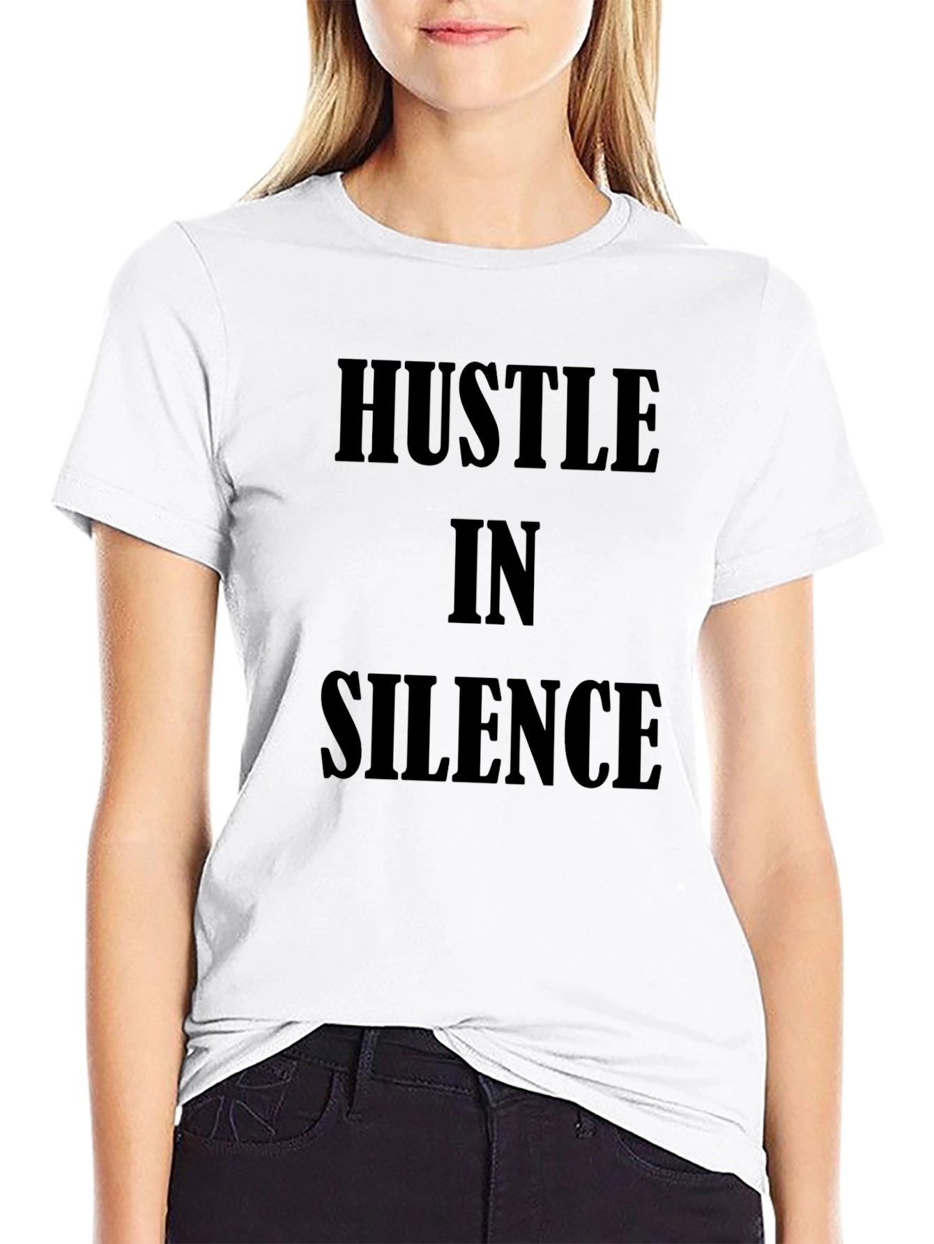 Hustle In Silence Black Graphic Tee