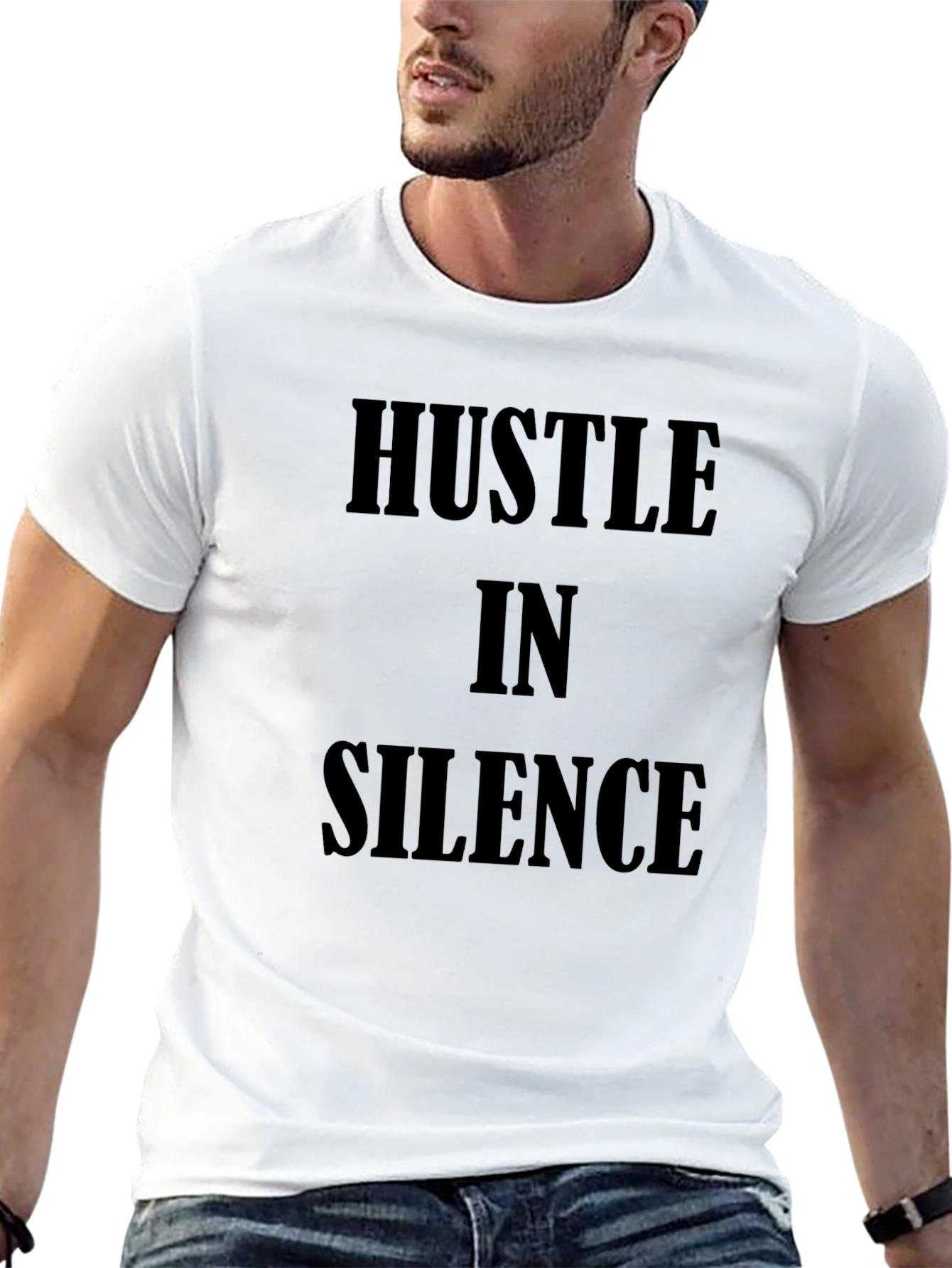 Hustle In Silence Black Graphic Tee