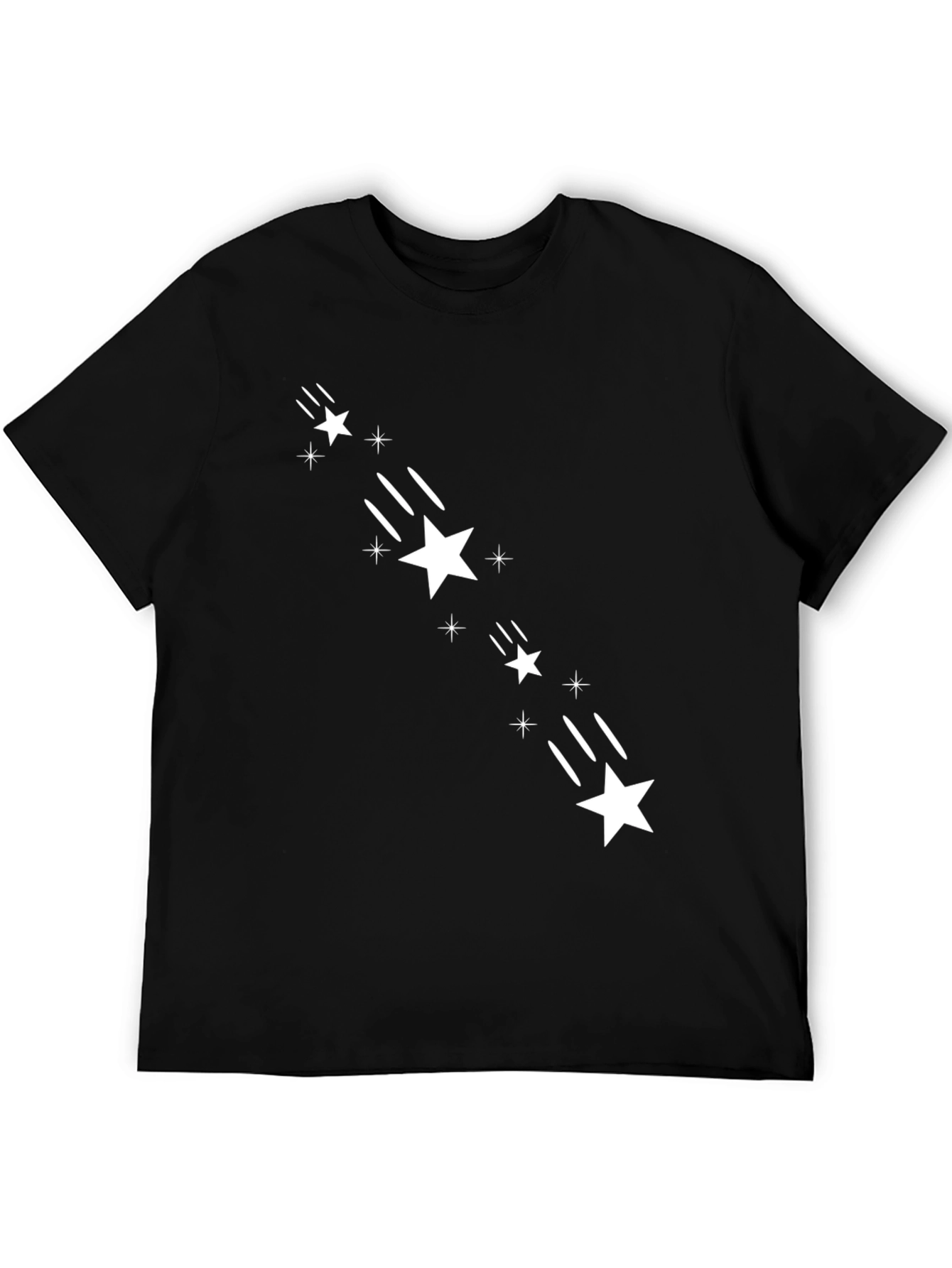 Shooting Star Graphic Tee - Black Cotton Comfort