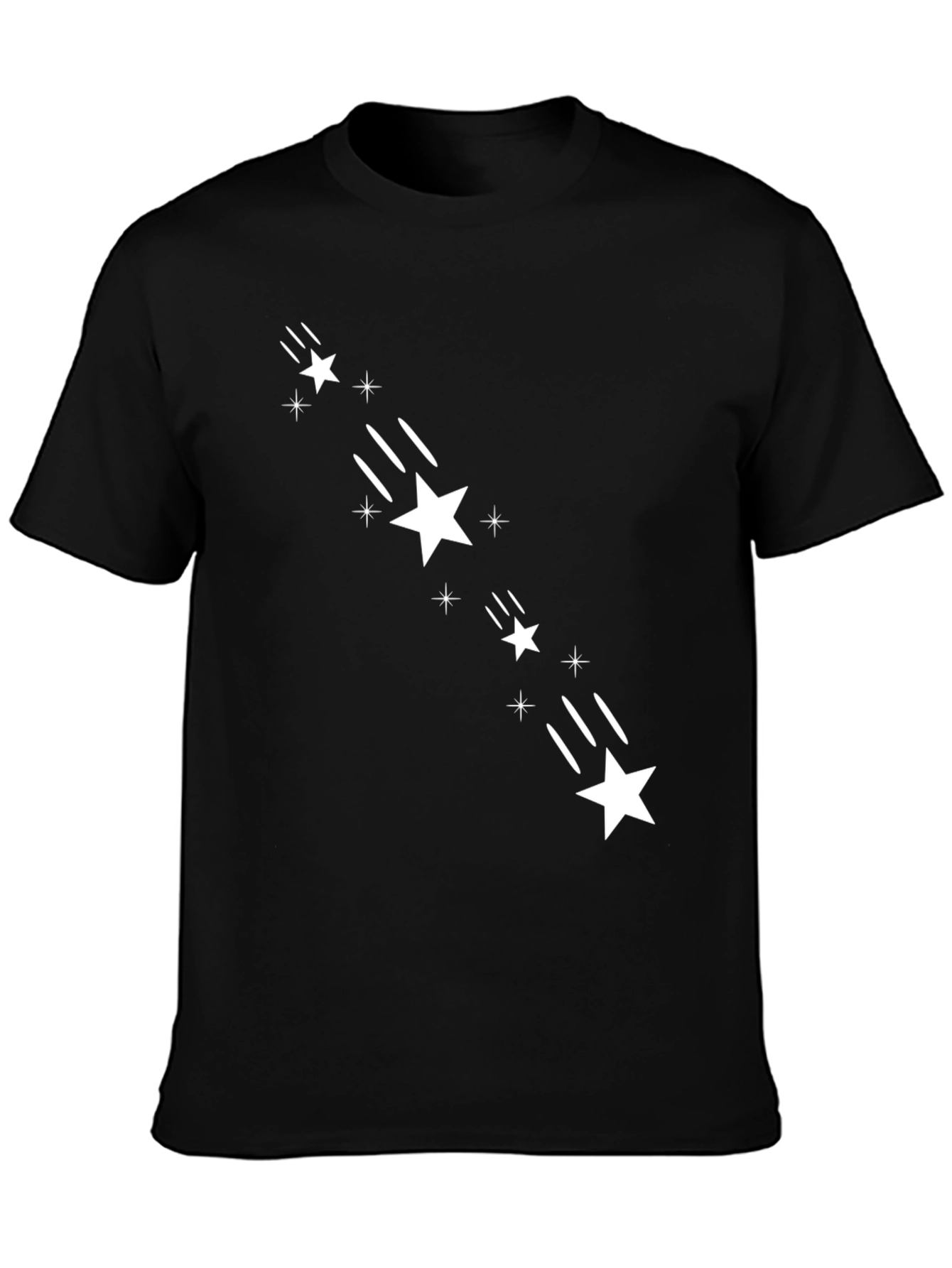 Shooting Star Graphic Tee - Black Cotton Comfort