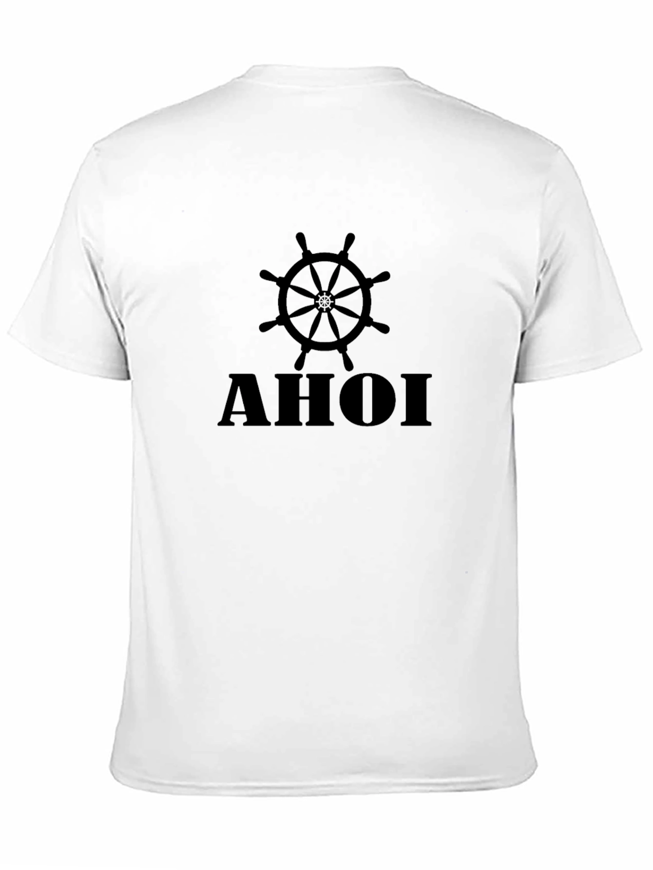 AHOI Nautical Wheel Black T-Shirt