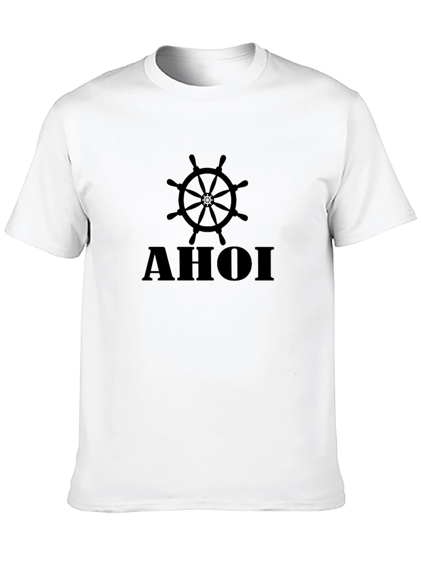 AHOI Nautical Wheel Black T-Shirt
