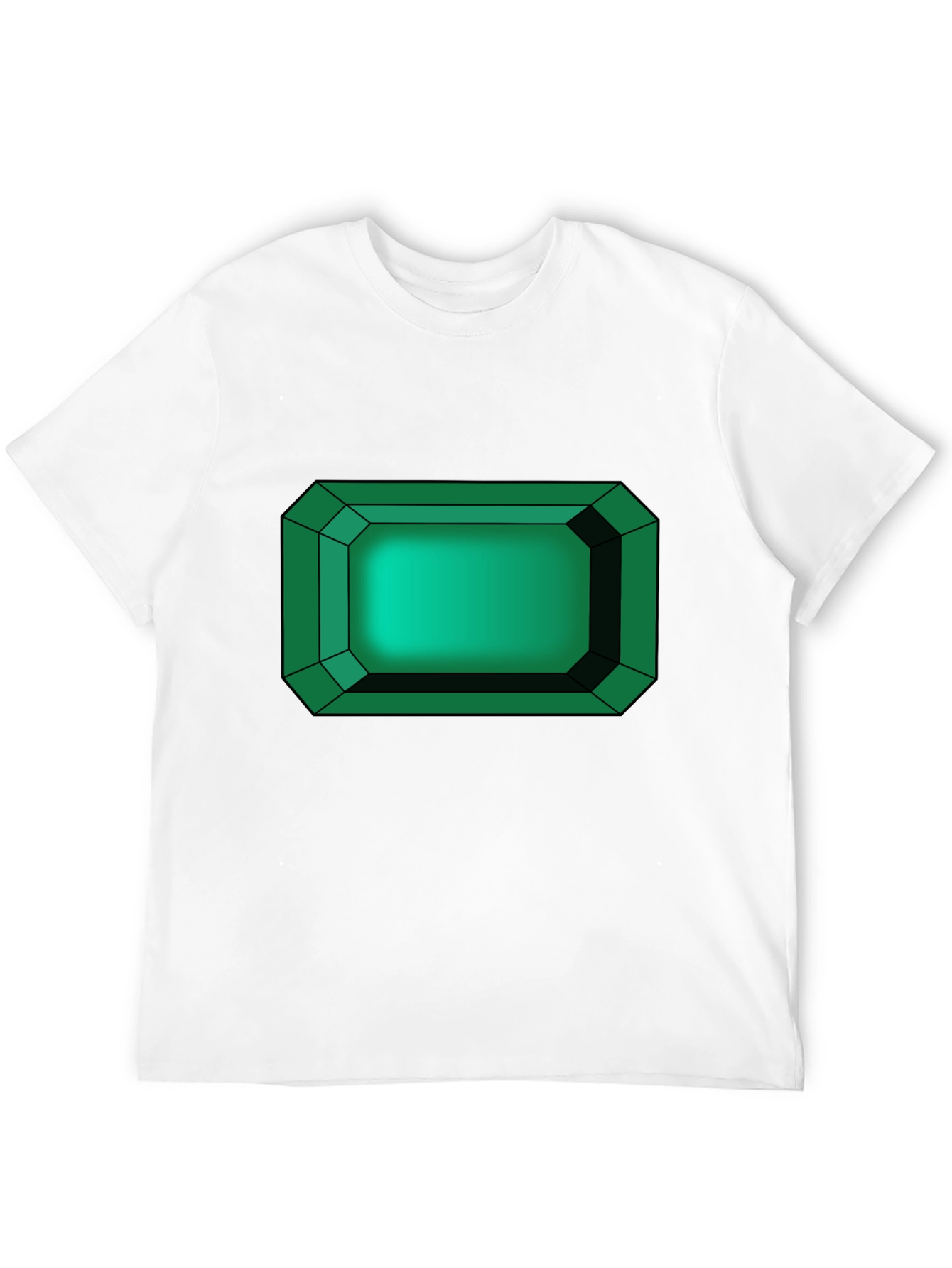Emerald Gemstone Graphic Tee - Black Cotton T-Shirt
