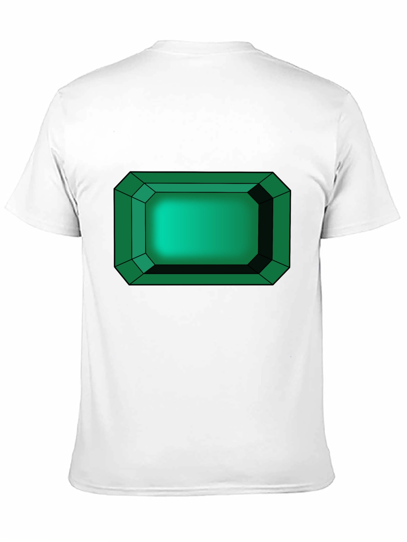 Emerald Gemstone Graphic Tee - Black Cotton T-Shirt