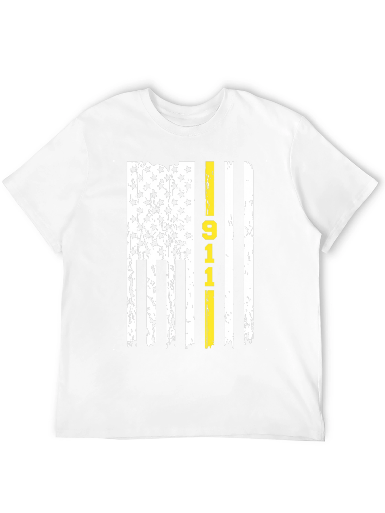 911 Dispatcher Thin Yellow Line American Flag T-Shirt