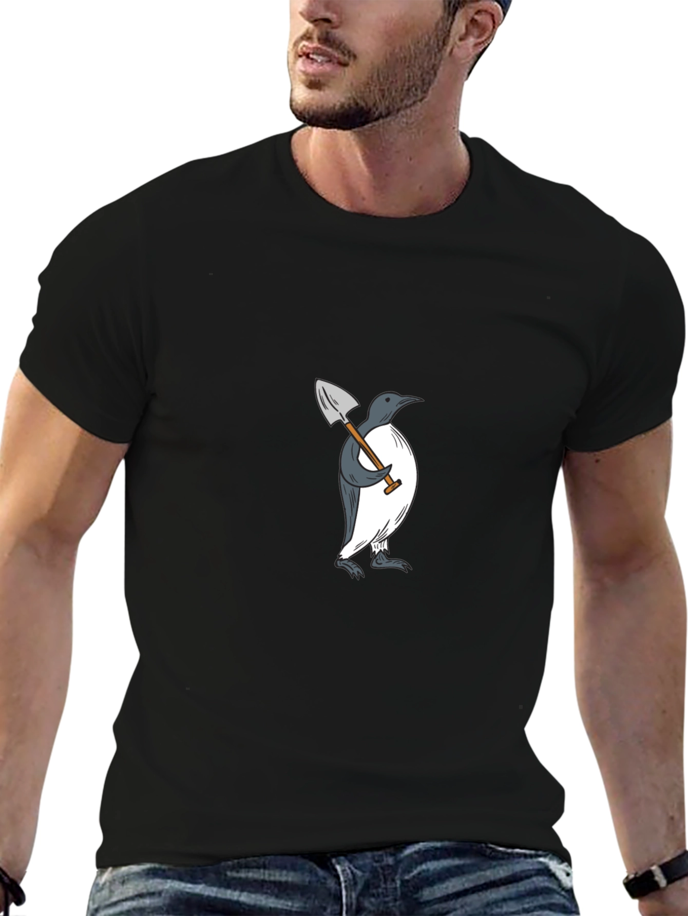 Penguin Shovel Graphic T-Shirt