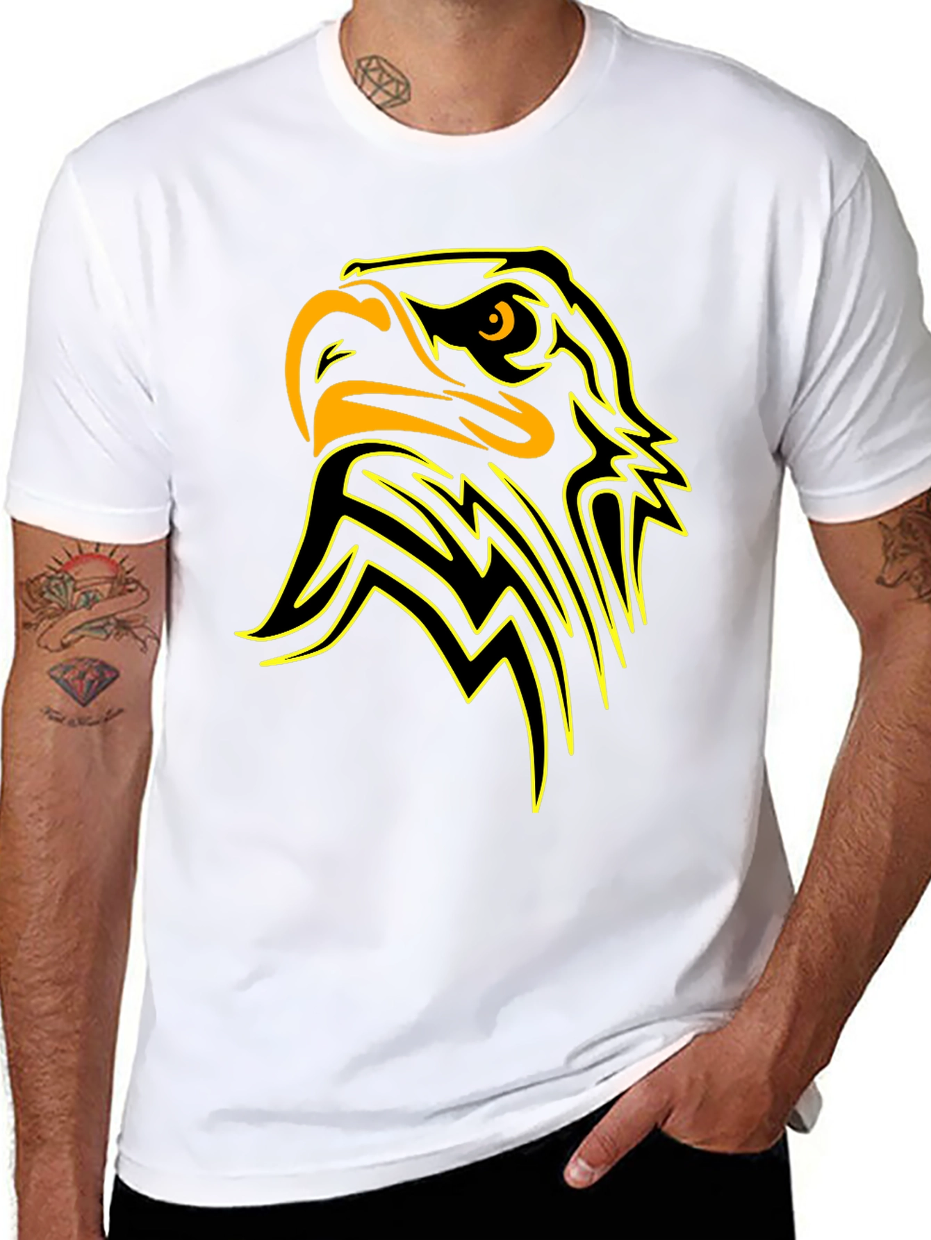 Bold Eagle Graphic Tee - Black