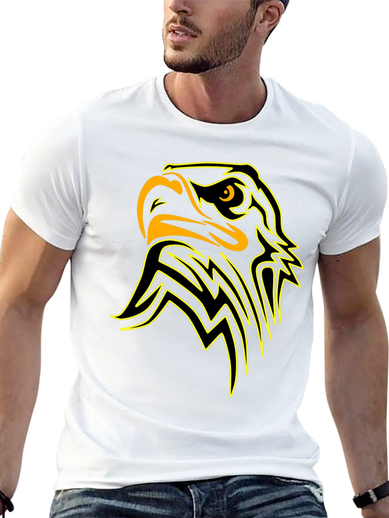 Bold Eagle Graphic Tee - Black