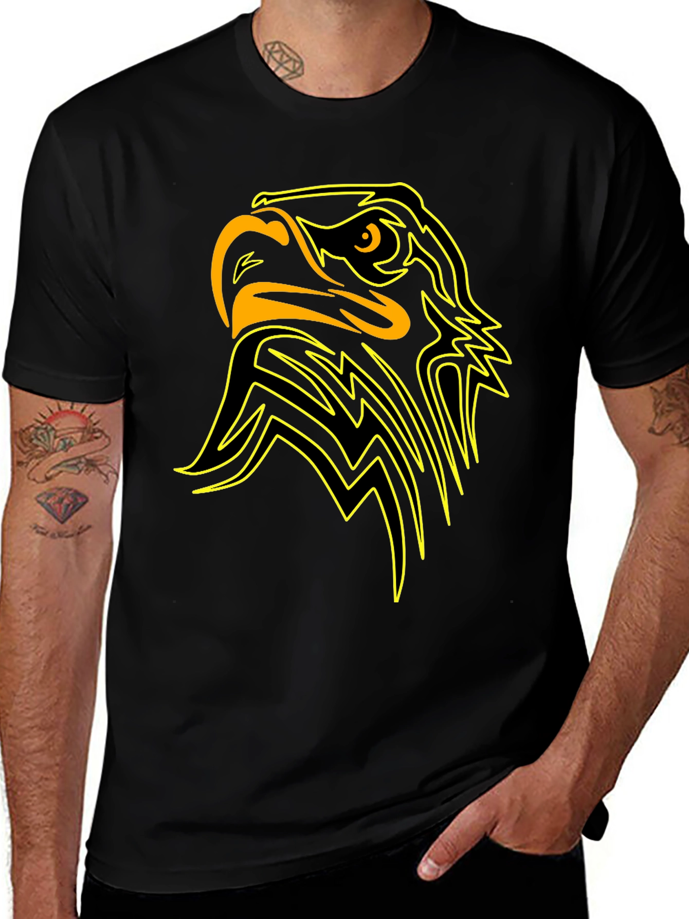 Bold Eagle Graphic Tee - Black
