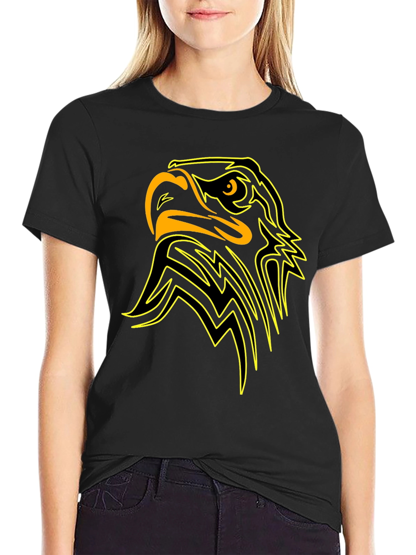 Bold Eagle Graphic Tee - Black