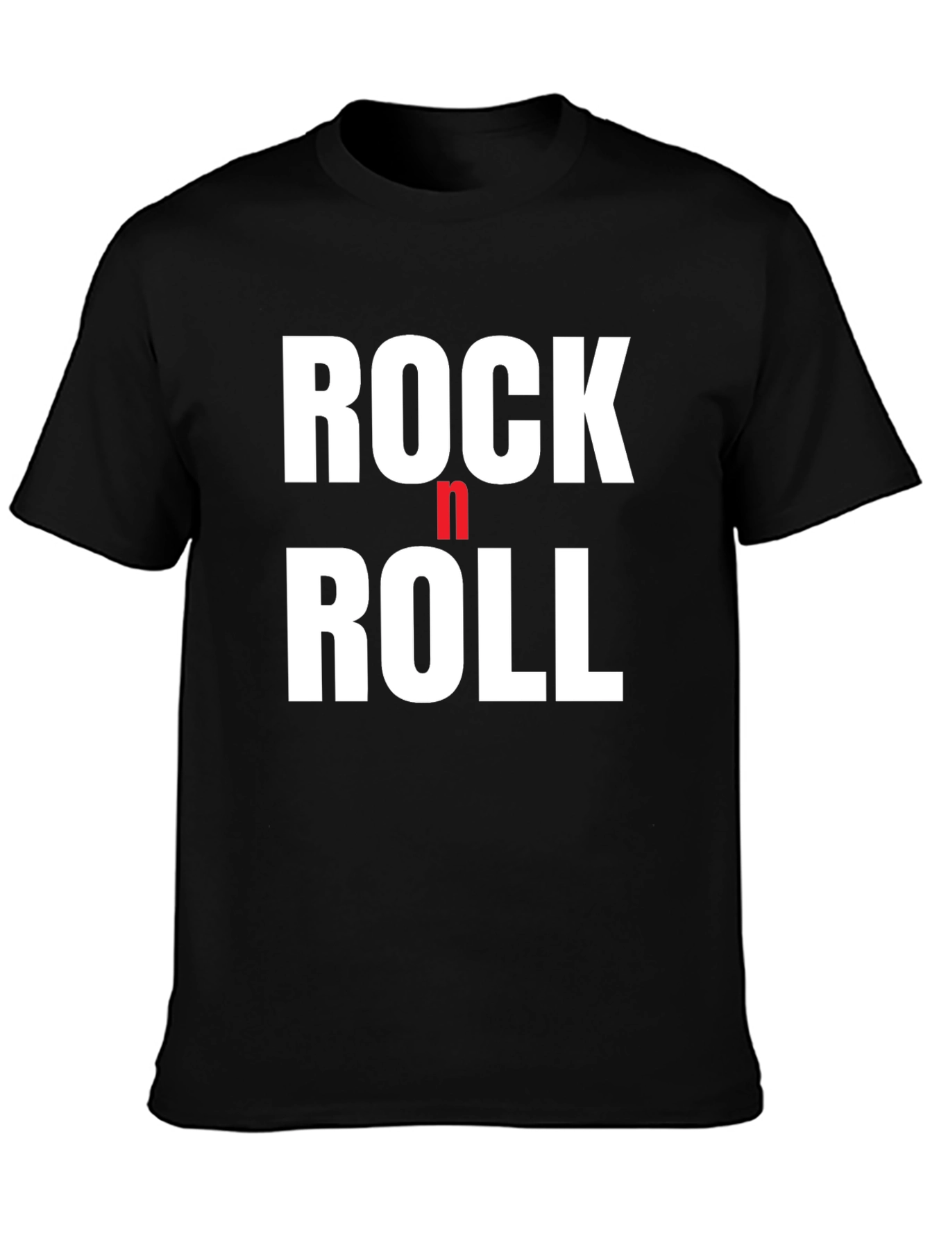 Rock n Roll Graphic Tee - Black Cotton T-Shirt