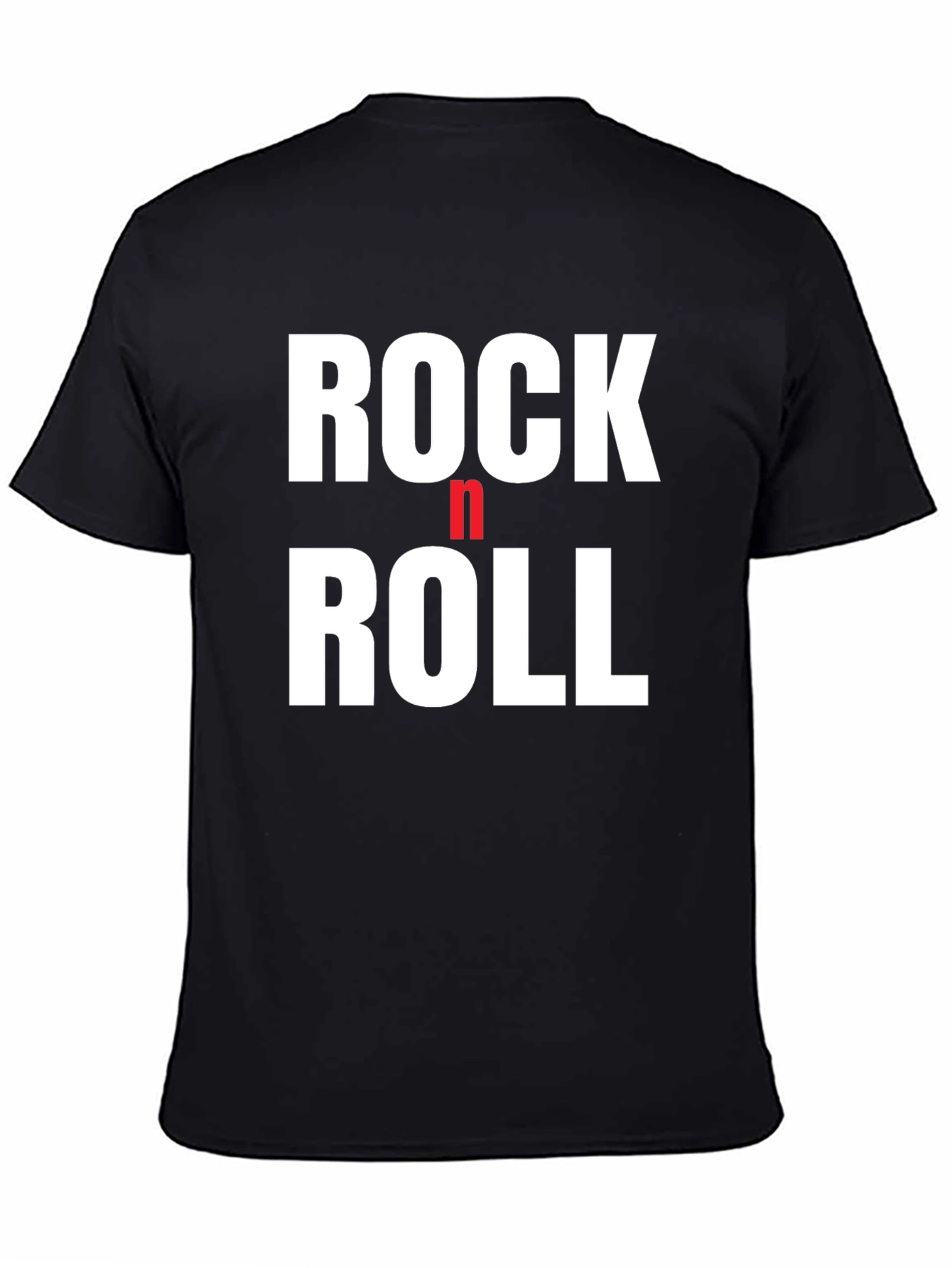 Rock n Roll Graphic Tee - Black Cotton T-Shirt