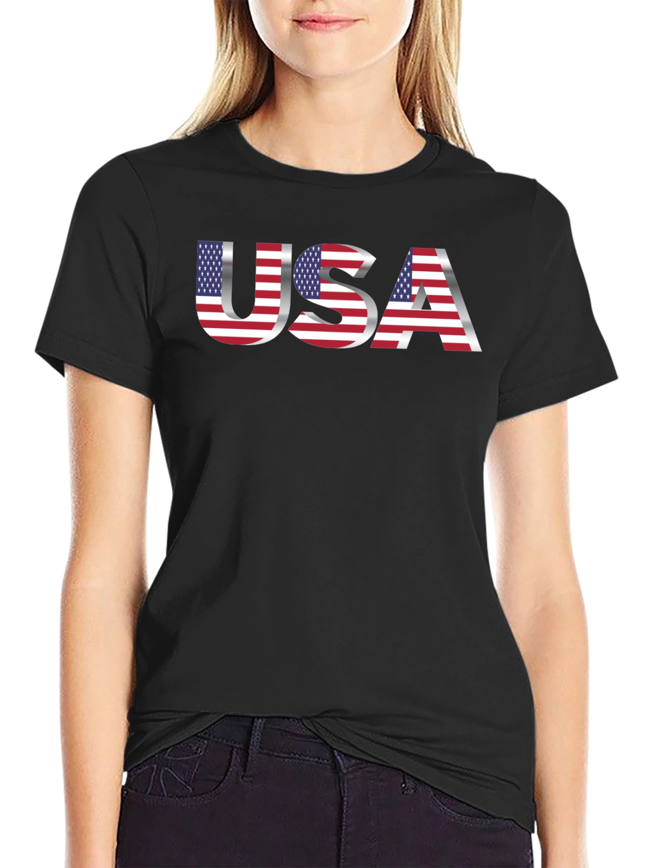 USA Flag Graphic Tee - Patriotic Mens T-Shirt