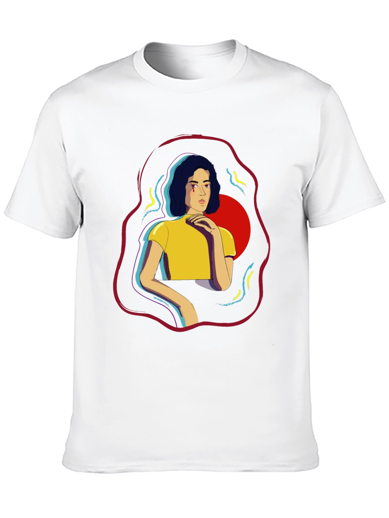 Graphic Print T-Shirt - Abstract Woman Design