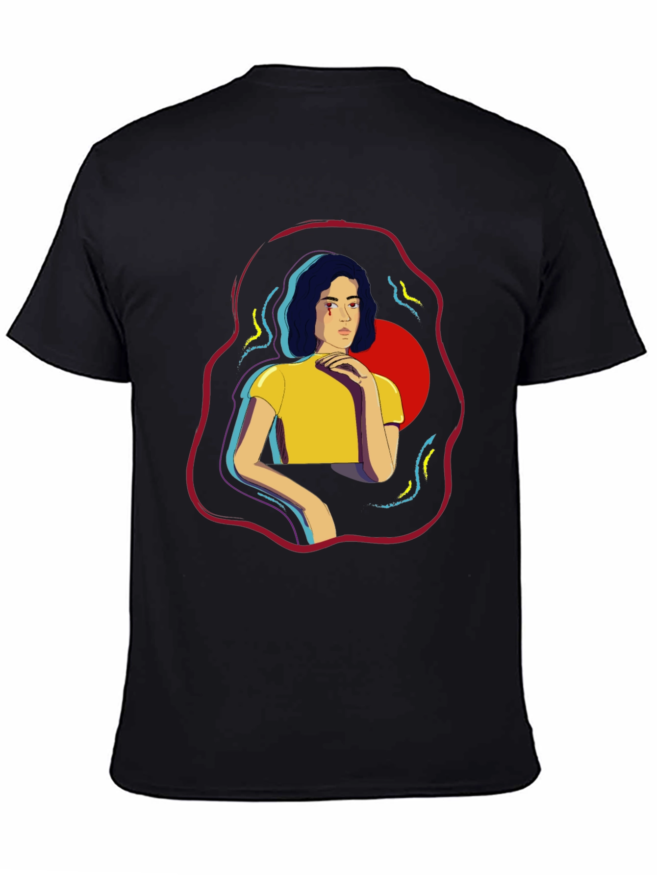 Graphic Print T-Shirt - Abstract Woman Design