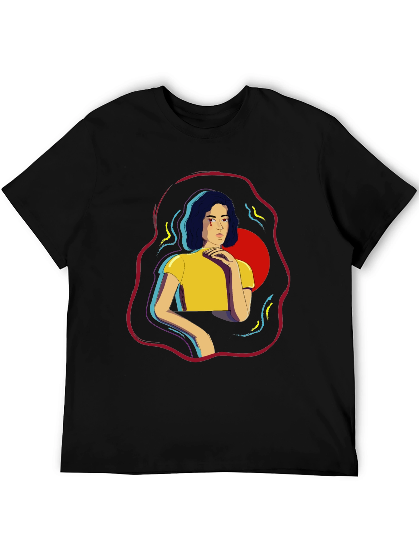 Graphic Print T-Shirt - Abstract Woman Design