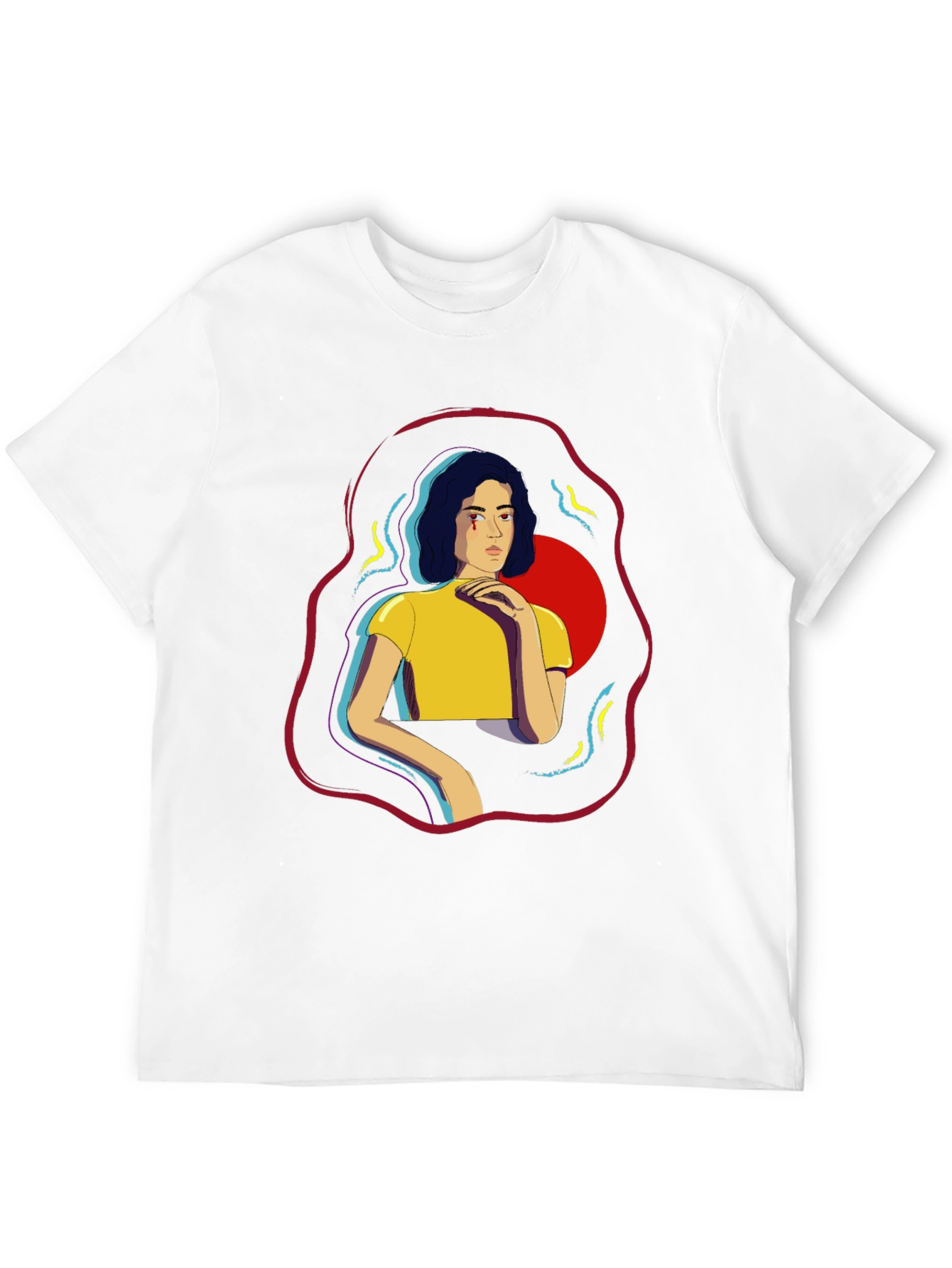 Graphic Print T-Shirt - Abstract Woman Design