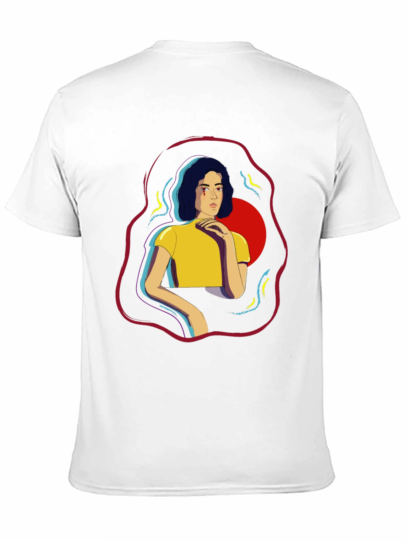 Graphic Print T-Shirt - Abstract Woman Design