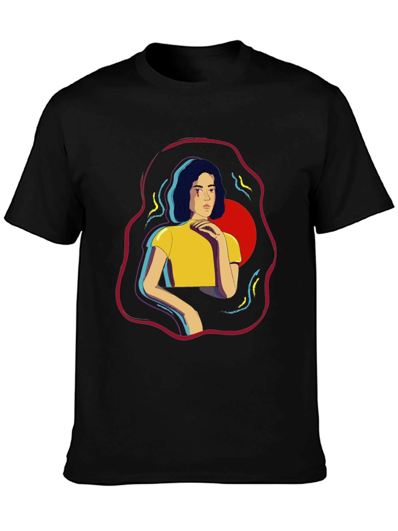 Graphic Print T-Shirt - Abstract Woman Design