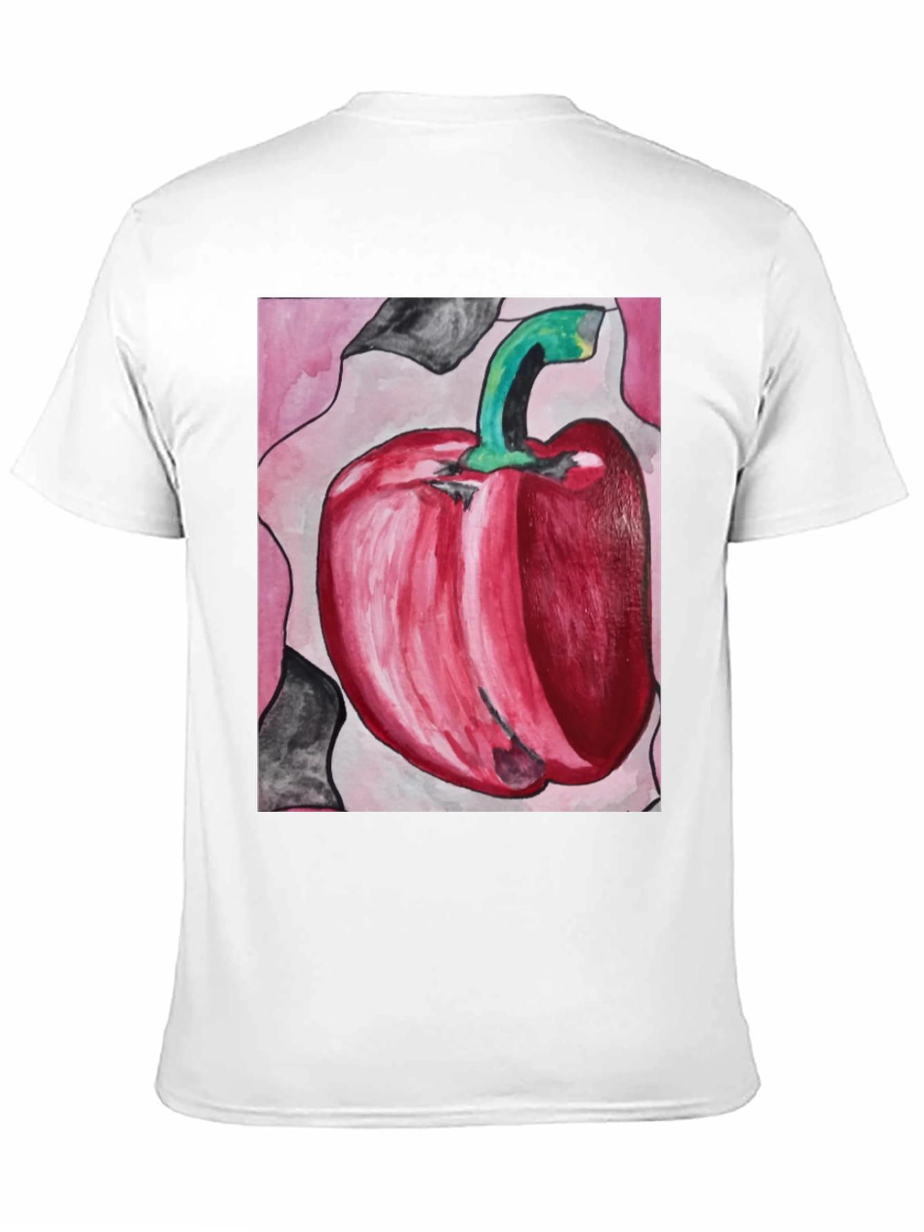 Red Pepper Art Graphic Tee - Unisex Black T-Shirt